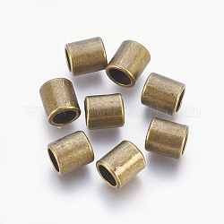 Abalorios de aleación de estilo tibetano, Sin cadmio y níque y plomo, columna, color de bronce antiguo, 9x8mm, agujero: 6 mm