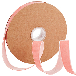 Flockband, einzigen Seite, für Geschenkverpackung, Partydekoration, rosa, 25x1.3 mm, 20 Hof / Rolle