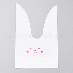 Пластиковые пакеты, кролик, розовый жемчуг, 22x13 см, около 49~50 шт / упаковка