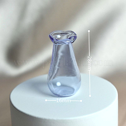 Ornements de vase en verre miniature, micro jouets accessoires de maison de poupée faisant semblant de décorations d'accessoires, bleu ardoise moyen, 28x16mm