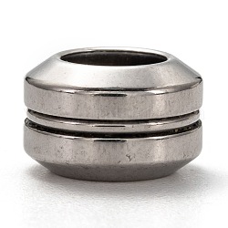 201 perline in acciaio inossidabile, perline con foro grande, rondelle, colore acciaio inossidabile, 11x7mm, Foro: 6.5 mm
