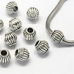 Metall Großlochperlen, Großloch perlen, Laterne, Antik Silber Farbe, 9.5x9.5 mm, Bohrung: 4 mm