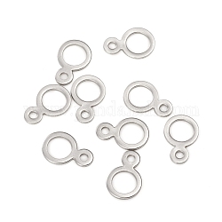 304 anelli appendiabiti in acciaio inossidabile, anello, colore acciaio inossidabile, 14x9.5x1mm, Foro: 2 mm, diametro interno: 6.5mm