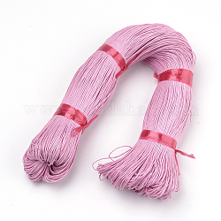 Waxed Cotton Cord, Hot Pink, 1.5mm, about 360yard/bundle(330m/bundle)