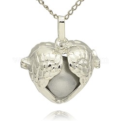 Серебряные медные подвески в форме сердца, окрашенные бусины, латунные, без отвертий , серебряные, 28x30x16 мм, отверстие : 3x8 мм