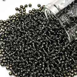 Круглые бусины toho, японский бисер, (29c) темно-черный бриллиант с серебряной подкладкой, 11/0, 2.2 мм, отверстие : 0.8 мм, о 1110шт / бутылка, 10 г / бутылка