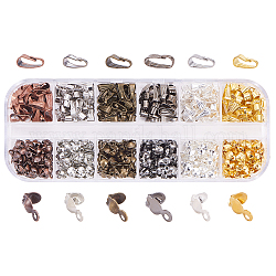 Perlenspitzen aus Eisen und Bügel zum Aufstecken aus Eisen, Mischfarbe, 13x5x1.5 cm, ca. 500 Stk. / Kasten