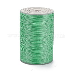 ラウンドワックスポリエステル糸ストリング  マイクロマクラメコード  ツイストコード  革縫い用  ミディアムシーグリーン  0.3~0.4mm  約174.98ヤード（160m）/ロール