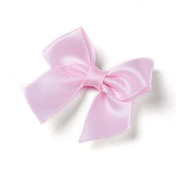 Polyester Brooch Findings, with Iron Findings, Bowknot, Pink, 40x45mm