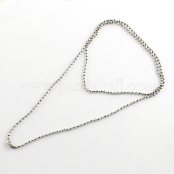 304 Edelstahl Kugelkette Halskette machen, Edelstahl Farbe, 27.5 Zoll (69.9 cm) x 2.4 mm