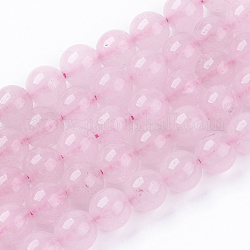 Естественно нефритовый шарик нити, окрашенные, круглые, розовые, 8 мм, отверстие : 1 мм, около 48 шт / нитка, 14.9 дюйм