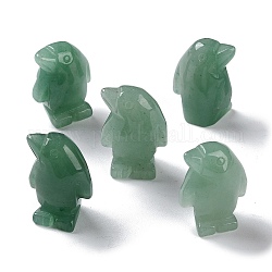 Figurines de pingouin de guérison sculptées en aventurine verte naturelle, Décorations d'affichage en pierre d'énergie reiki, 12.5~13x18~18.5x26.5~27mm