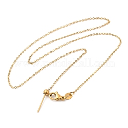 304 collar de cadena de cable de acero inoxidable para mujer, para hacer collares con cuentas, dorado, 17.24 pulgada (43.8 cm)