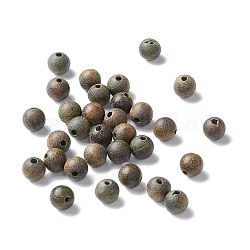 Perles de bois de santal naturelles, ronde, olive, 6mm, Trou: 1.2mm, environ 580 pcs/100 g