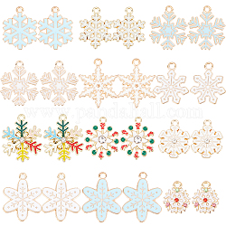 SUNNYCLUE Snowflake Charms Bulk Assorted Christmas Snow Charms for DIY Accessories Supplies