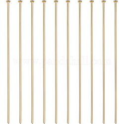 Benecreat 100 Stück 18 Karat vergoldete Flachkopfstifte 21-Gauge-Messingkopf-Kugelstifte für die Schmuckherstellung – 2 Zoll lang