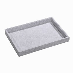 Synthetic Wood Jewelry Displays, Covered with Velvet, Light Grey, 350x240x32mm