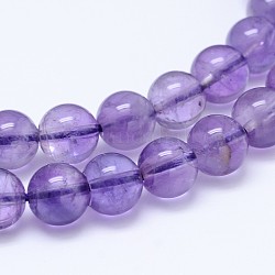 Brins ronds de perles d'améthyste naturelle, grade inférieur ab, 5mm, Trou: 0.8mm, Environ 84 pcs/chapelet, 15.74 pouce