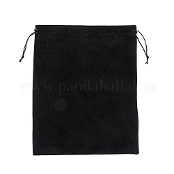 Sacchetti di velluto, borse coulisse, rettangolo, nero, 35~36x28x0.4cm