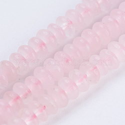 Fili di perline quarzo roso  naturale , rondelle, 4.5~5x2~2.5mm, Foro: 0.8 mm, circa 166pcs/filo, 15.3 pollice (38.5 cm)