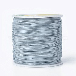 Cordons de fibre de polyester à fil rond, bleu acier clair, 0.8mm, environ 109.36 yards (100 m)/rouleau