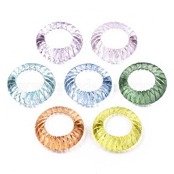 (продажа фабрики ювелирных изделий) прозрачные акриловые кольца на палец, текстурированный, разноцветные, размер США 6 3/4 (17.1 мм)