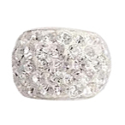 Perline europeo cristallo austriaco, perline con foro grande, con 925 singolo nucleo in argento sterling, rondelle, 001_cristallo, 11x7.5mm, Foro: 4.5 mm