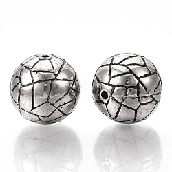 CCB Plastic Beads, Textured, Round, Antique Silver, 18mm, Hole: 2mm, about 140pcs/500g