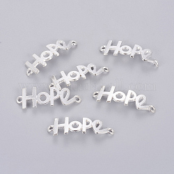 Tibetan Style Links connectors, Cadmium Free & Lead Free, Hope, Silver Color Plated, 41x14x1.5mm, Hole: 2.5mm