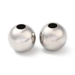 201 perline in acciaio inossidabile, perline con foro grande, rondelle, colore acciaio inossidabile, 21.5x20mm, Foro: 7 mm