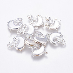 Alloy Cabochon Connector Settings, Bird, Silver Color Plated, Lead Free, Nickel Free and Cadmium Free,  about 22mm long, 18mm wide, 2mm thick, hole: 2mm