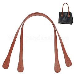 Cuoio cucito sui manici della borsa, per gli accessori di sostituzione della borsa, sienna, 64x1.5~3.2x0.4cm, Foro: 1.2 mm