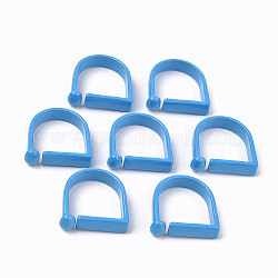 Manschettenringe aus lackierter Legierung, offene Ringe, cadmiumfrei und bleifrei, Verdeck blau, uns Größe 5 3/4 (16.3mm)