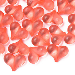 Abalorios de acrílico transparentes, corazón, tomate, 17.5x22x10mm, agujero: 1.4 mm, aproximamente 260 unidades / 500 g