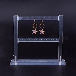 Display orecchino di vetro organico, espositori di gioielli, chiaro, 22.9x20.5cm