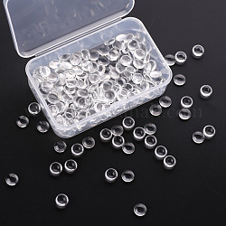 200 pièces cabochons en verre transparent, cabochon en dôme clair pour la fabrication de bijoux pendentif photo camée, clair, 7.5~8x3mm