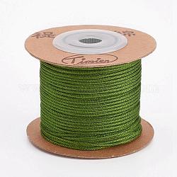 Cordes en nylon, fils de chaîne cordes, ronde, vert olive foncé, 1.5mm, environ 27.34 yards (25 m)/rouleau