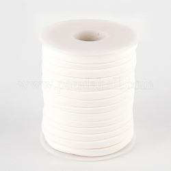 Мягкий нейлоновый шнур, плоский, кремово-белые, 5x3 мм, около 21.87 ярда (20 м) / рулон