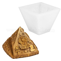 Pyramid Shape DIY Candle Silicone Molds, Resin Casting Molds, For UV Resin, Epoxy Resin Jewelry Making, White, 77x96x85mm, Inner Diameter: 69x82mm
