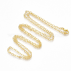 Messing Kabelkette bildende Halskette, mit Karabiner verschlüsse, golden, 32 Zoll (81.5 cm)