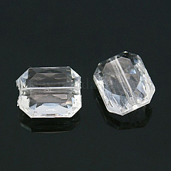 Rectangle à facettes perles acryliques transparentes transparentes, pour la fabrication de bracelets et de bijoux, 10x12x6mm, Trou: 1mm