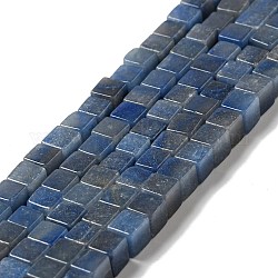 Granos de aventurina azul natural hebras, cubo, 6x6x6mm, agujero: 1 mm, aproximamente 63 pcs / cadena, 15.35~15.55'' (39~39.5 cm)