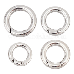Unicraftale 4 pièces 4 tailles anneaux de porte à ressort de 15/17/18/20 mm 304 anneaux en acier inoxydable o anneaux anneau porte-clés fermoirs à pression ronds anneaux de porte à ressort en métal pour la fabrication de bijoux boucle de porte-clés