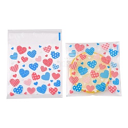 Sacchetti di plastica cellofan rettangolo, per l'imballaggio della pasticceria, modello di cuore, colorato, 13x10cm, 