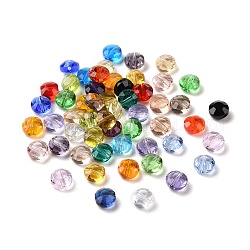 Имитация австрийских кристаллов, класс AAA, граненые, плоско-круглые, разноцветные, 10x5 мм, отверстие : 0.9~1 мм