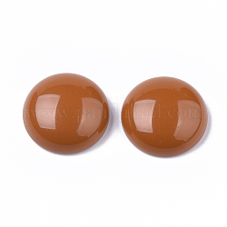 Perles en résine, la moitié foré, demi-rond, chocolat, 32x11mm, demi-trou: 1.5 mm