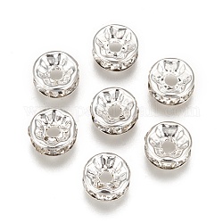 200pcs Clear White Rhinestone Rondelle Spacer Beads, 8mm