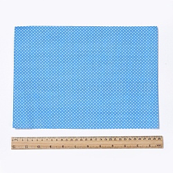 Patrón de lunares impreso hojas de tela de poliéster a4, tela autoadhesiva, para accesorios de ropa, azul de cielo profundo, 30x21.5x0.03 cm