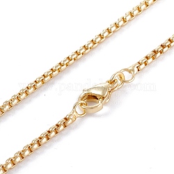 Ожерелья с цепочкой из латуни, с карабин-лобстерами , долговечный, реальный 18k позолоченный, 17.32 дюйм (44 см), 2 мм