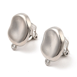 Risultati dell'orecchino a clip in lega, con anelli orizzontali, per le orecchie non forato, torsione rotonda e piatta, platino, 19x15x13mm, Foro: 1.2 mm